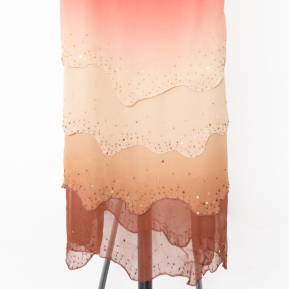 BCBG Red Ombre Silk Cocktail Dress - Picture 4 of 4